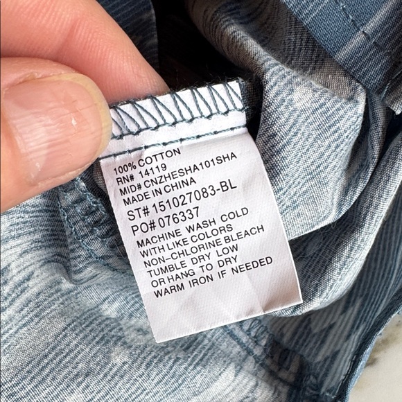 Ely Cattleman Blue Aztec Patterned Teen Snap Down Shirt NWOT Boys Large - Picture 10 of 11